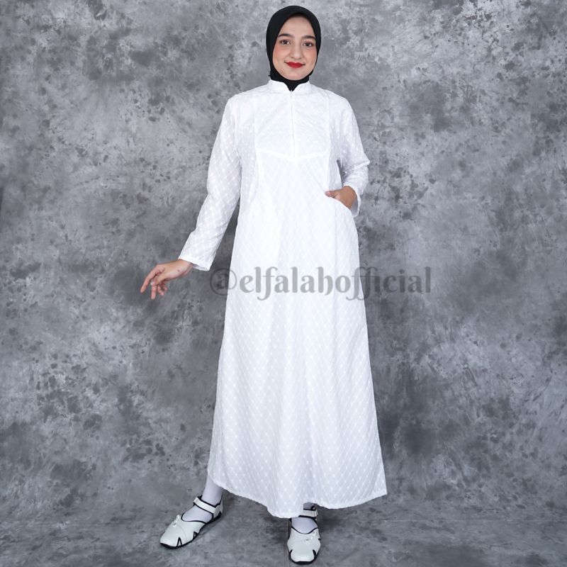 Gamis Umroh Wanita Gamis Ihrom Putih Full Bordir Baju Umroh Wanita