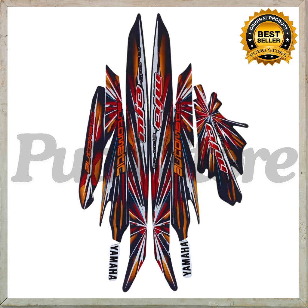 List Body Motor Stiker Sticker Striping Ori Mio Sporty 2008 Hitam Terlaris Termurah Terbaik