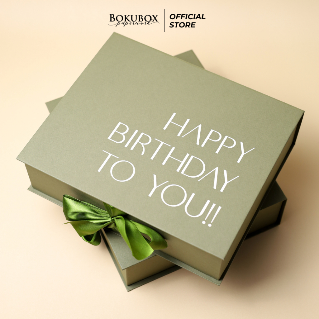 

[40x30x13] HIJAU ARMY foldable box kancing magnet / hard box / birthday box / gift box / box kado / box ultah custom