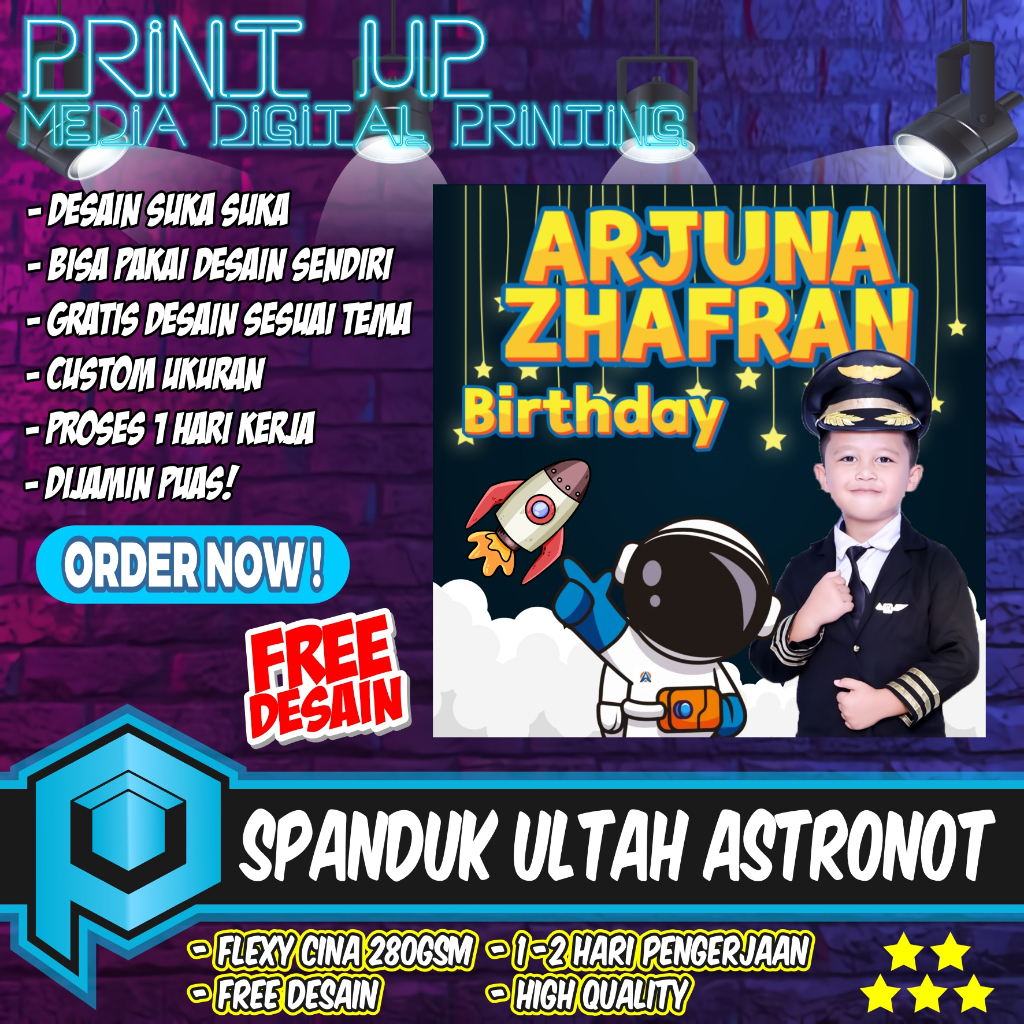 BANNER SPANDUK ULANG TAHUN ANAK TEMA ASTRONOT / SPANDUK ULTAH ASTRONOT / SPANDUK ULTAH ANAK