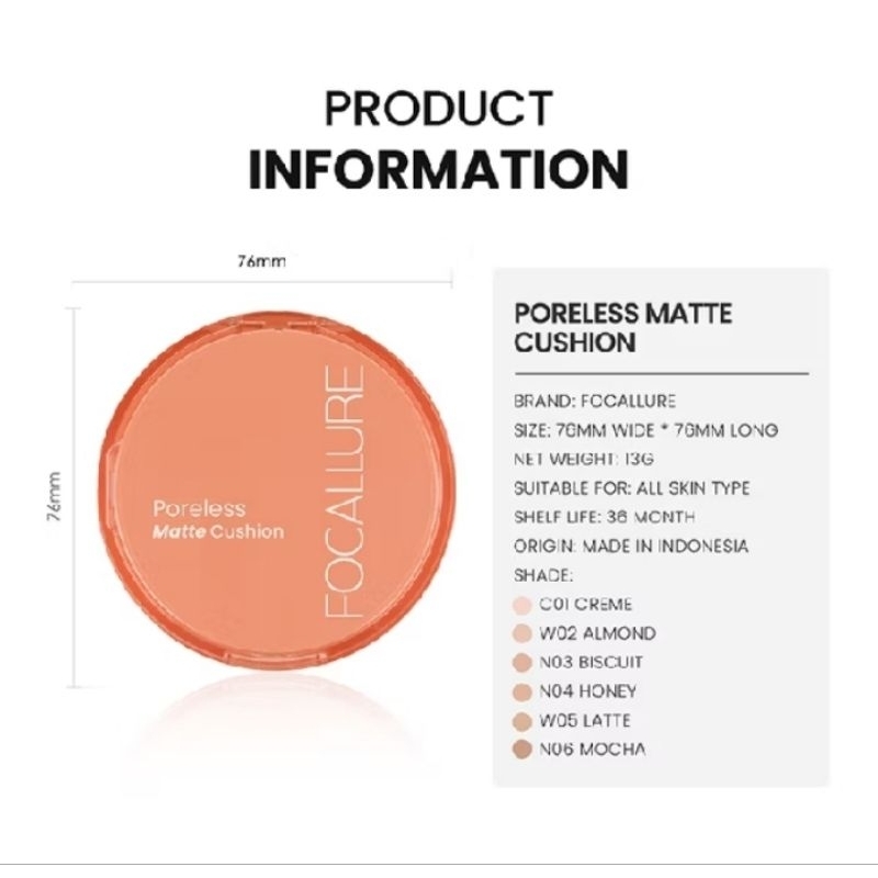 Focallure Poreless Matte Cushion