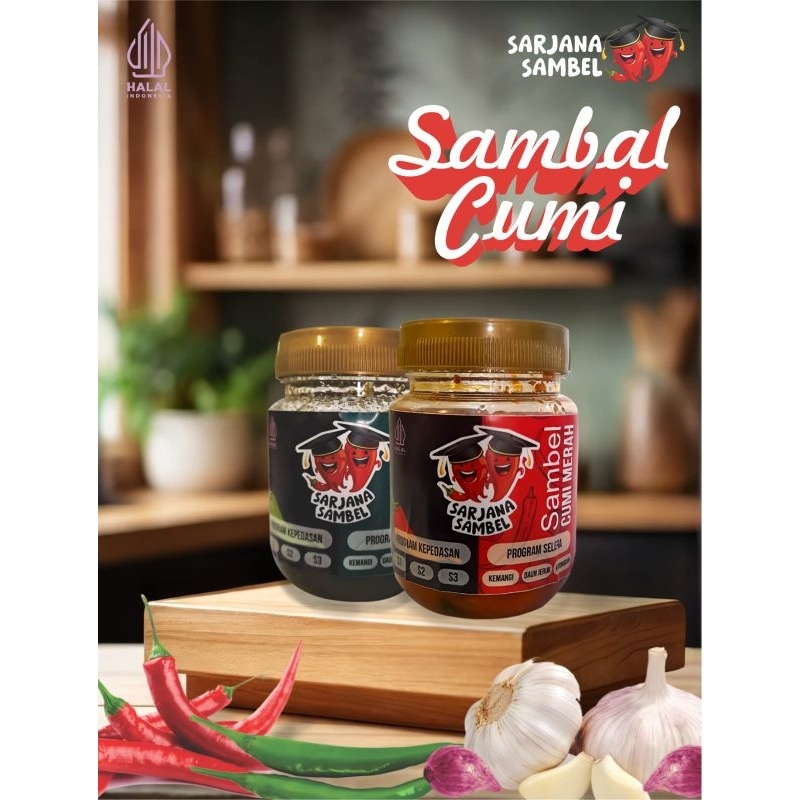 

SAMBAL CUMI CABAI MERAH PEDAS GURIH 160GR / SAMBEL CUMI LEVEL VARIAN PEDAS