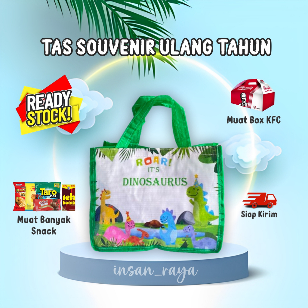 

TAS ULTAH DINOSAURUS READY STOCK/TAS ULTAH MURAH/TAS ULTAH ANAK/TAS ULTAH SIAP KIRIM