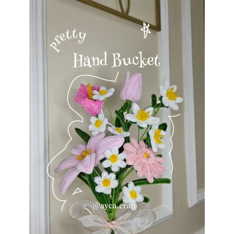Bunga Kawat Bulu | Hand bucket bunga kawat bulu