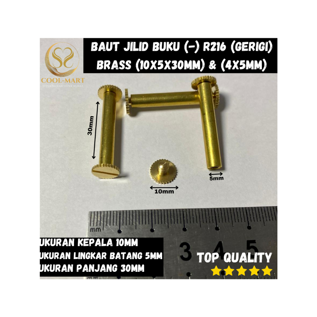 

BAUT JILID BUKU (-) R216 (GERIGI) BRASS (10X5X30MM) & (4X5MM)