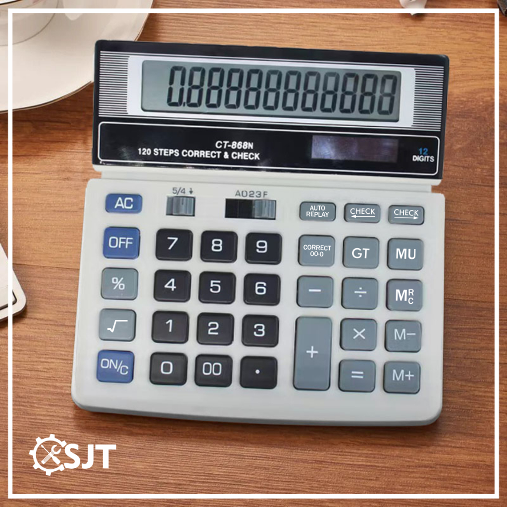 

SJT - Kalkulator Check Dual Power otomatis CT-868N 12 Digit / Kalkulator 12 Alat Hitung