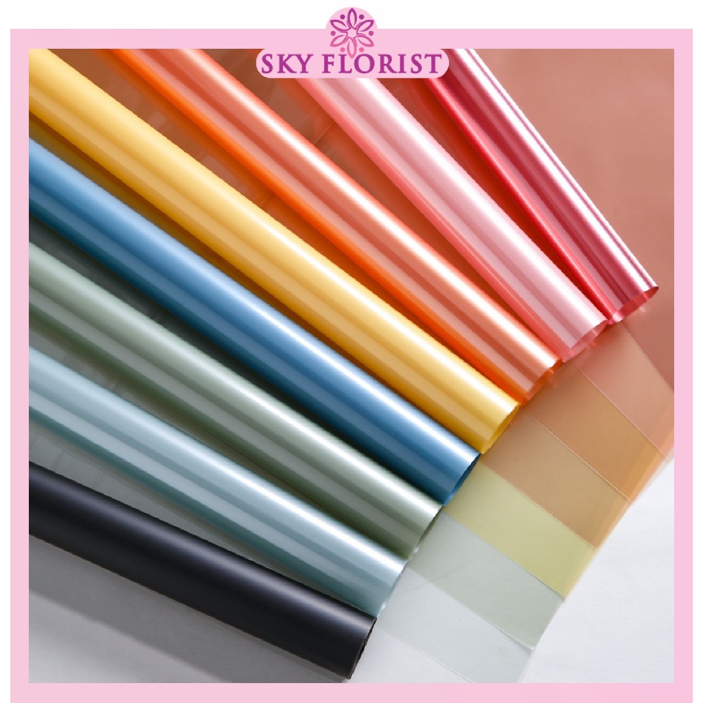 

Cellophane Color OPP Transparent Roll 10 Meter Buket Bunga Flower Wrapping Florist Hand Bouquet R01