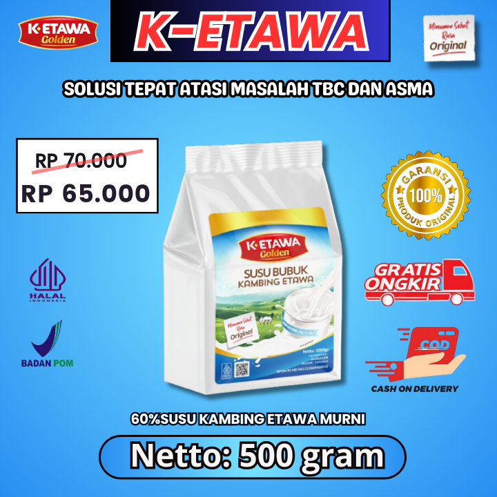 

K-ETAWA Susu bubuk kambing Etawa Original 500gram 60%Susu kambing Etawa Murni