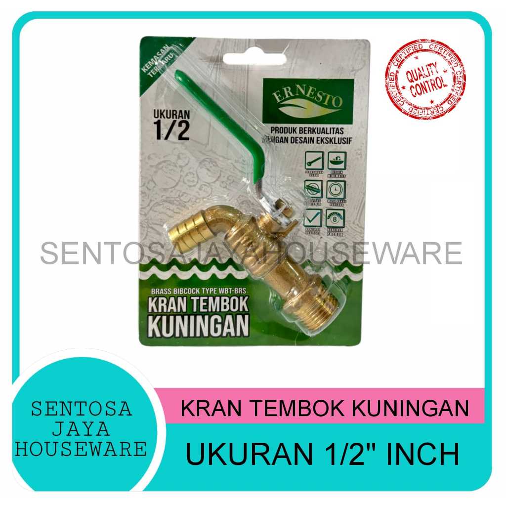 KRAN TEMBOK KUNINGAN 1/2" INCH - KRAN AIR KUNINGAN 1/2INCH