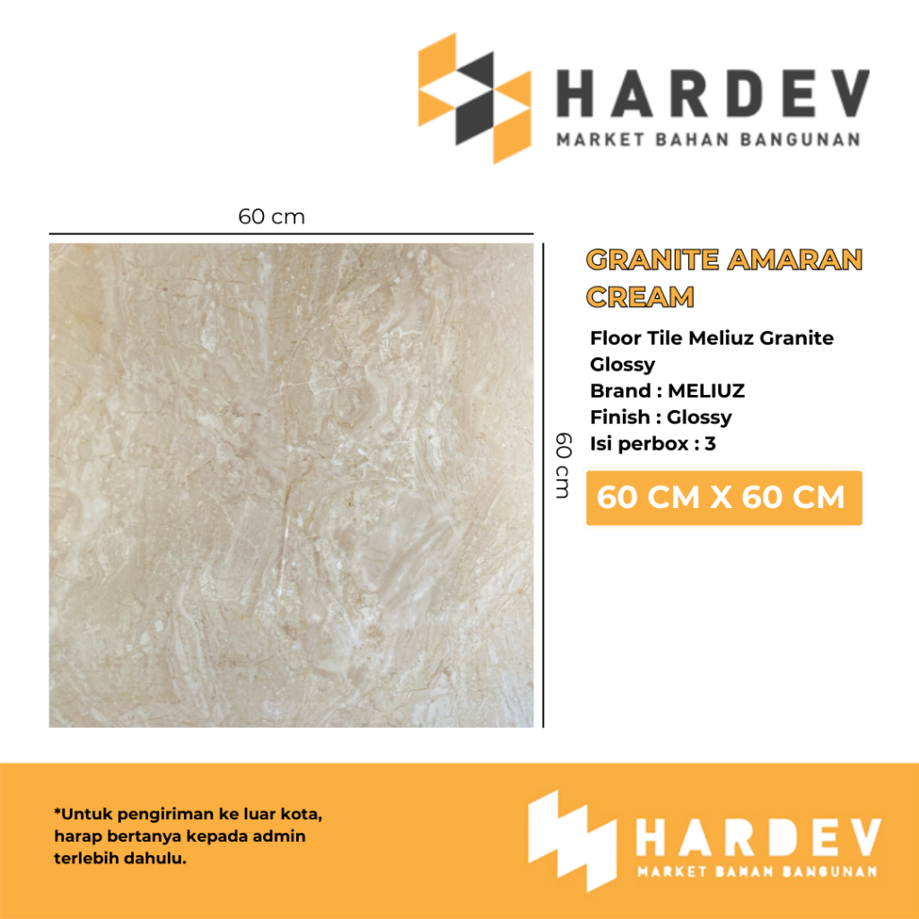 MELIUZ GRANITE AMARAN CREAM 60 X 60