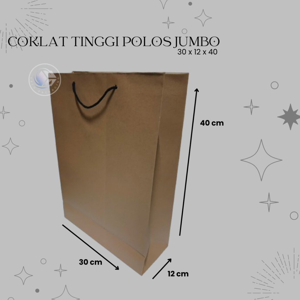 

PAPERBAG COKLAT TINGGI POLOS JUMBO (size 30x12x40) PAPERBAG HAJATAN PAPERBAG SOVENIR