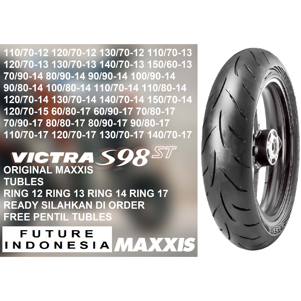 BAN MAXXIS VICTRA TUBELESS TUBLES MATIC BEBEK RING 12 14 17 MOTOR 60/80 70/80 60/90 70/90 80/80 80/9