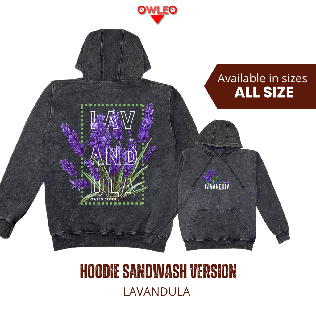 Lavandula | Hoodie Sandwash | Sweater Hoodie | Sandwash Vintage | Unisex