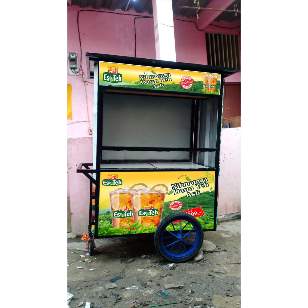 Stiker gerobak / booth Es Teh Poci terlaris