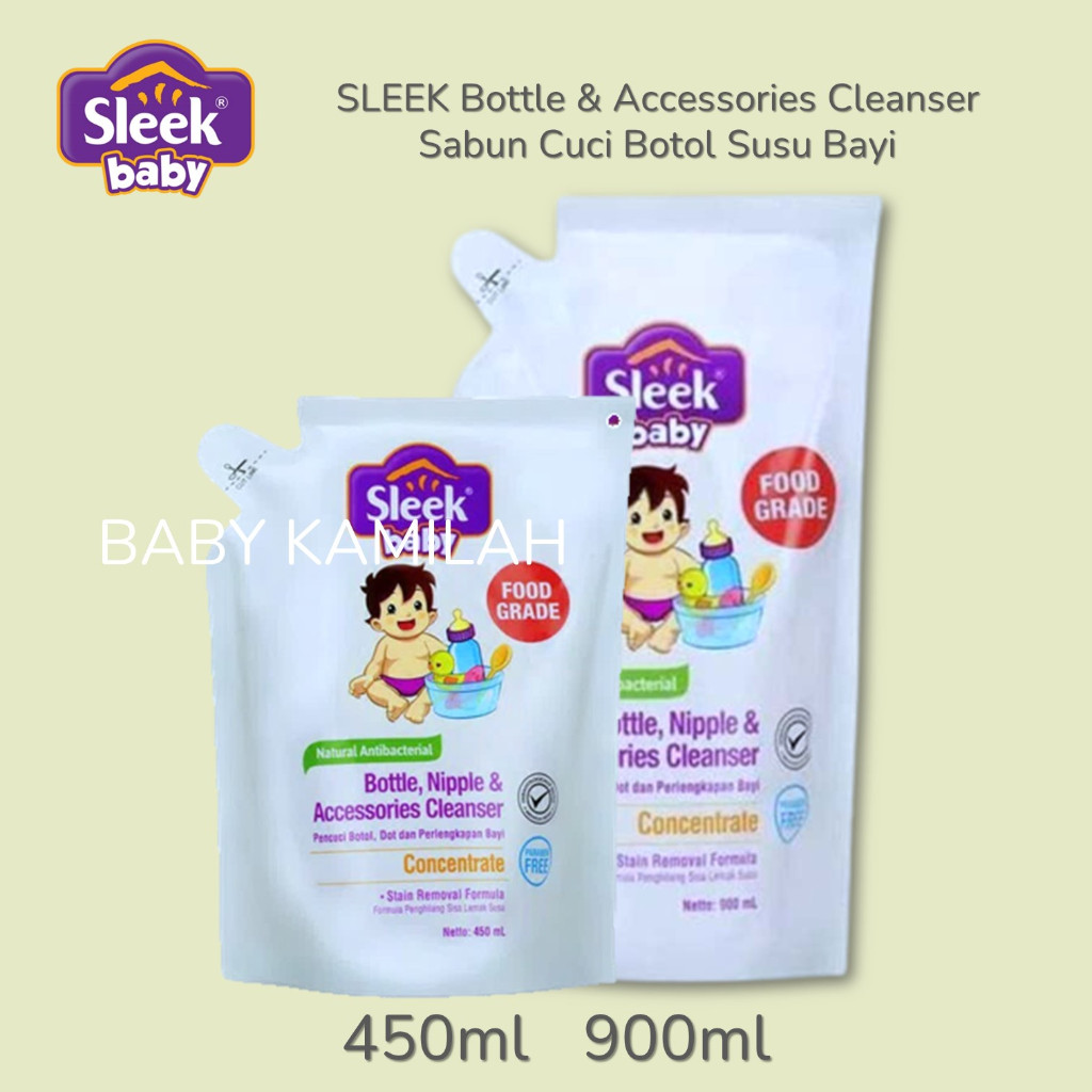 SLEEK Sabun Cuci Botol Susu Bayi 450ml 900ml - Sabun Cuci Botol Susu Bayi Terbaik