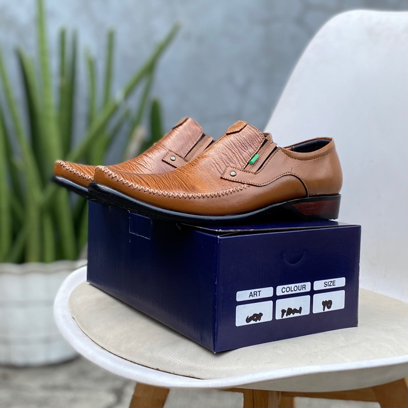 Sepatu pantofel kulit sepatu formal pria sepatu kerja kantor sepatu formal pria tanpa tali