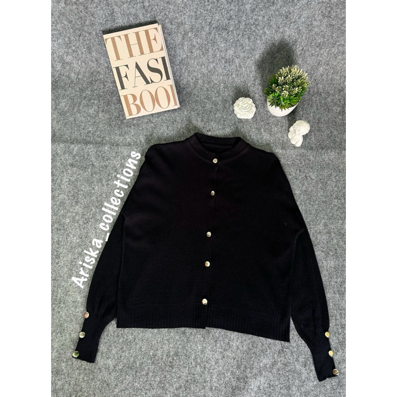Tarla Cardigan Basic Rajut Premium Kancing Gold/Aira Cardigan Knit Outer Korean Style