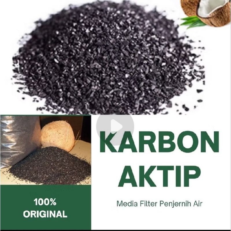 Karbon Aktif Kelapa Sawit Media Filter Air Penyerap Bau 1 Kg, Media Penjernih Air Super Grade A