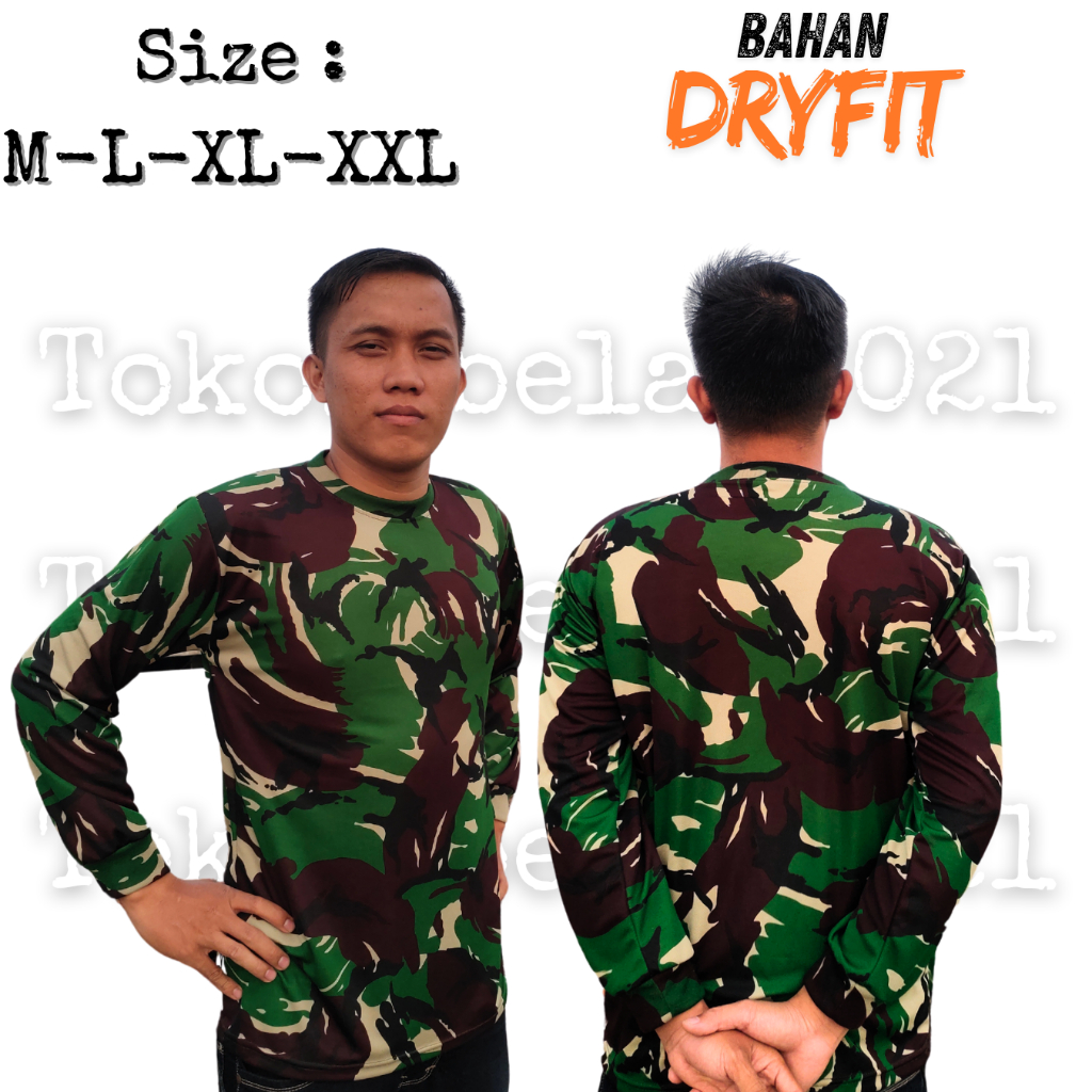 KAOS LORENG MALVINAS TNI AD JERSEY DRYFIT LENGAN PANJANG