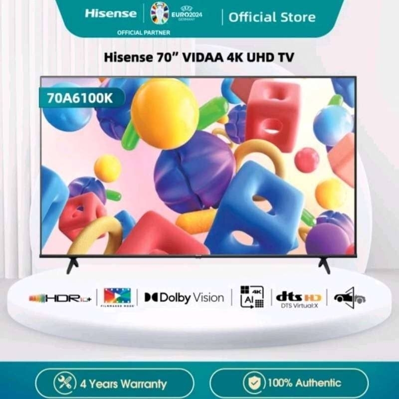 HISENSE 70A6100K LED TV 70 inch Smart Digital 4K UHD TV