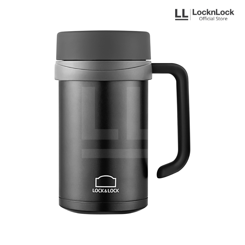 LocknLock Tumbler New Basic Table Mug Panas & Dingin 500ml - Black Grey