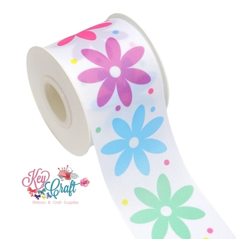 

Pita Grossgrain motih Big Flower size 3,8cm (1yard)