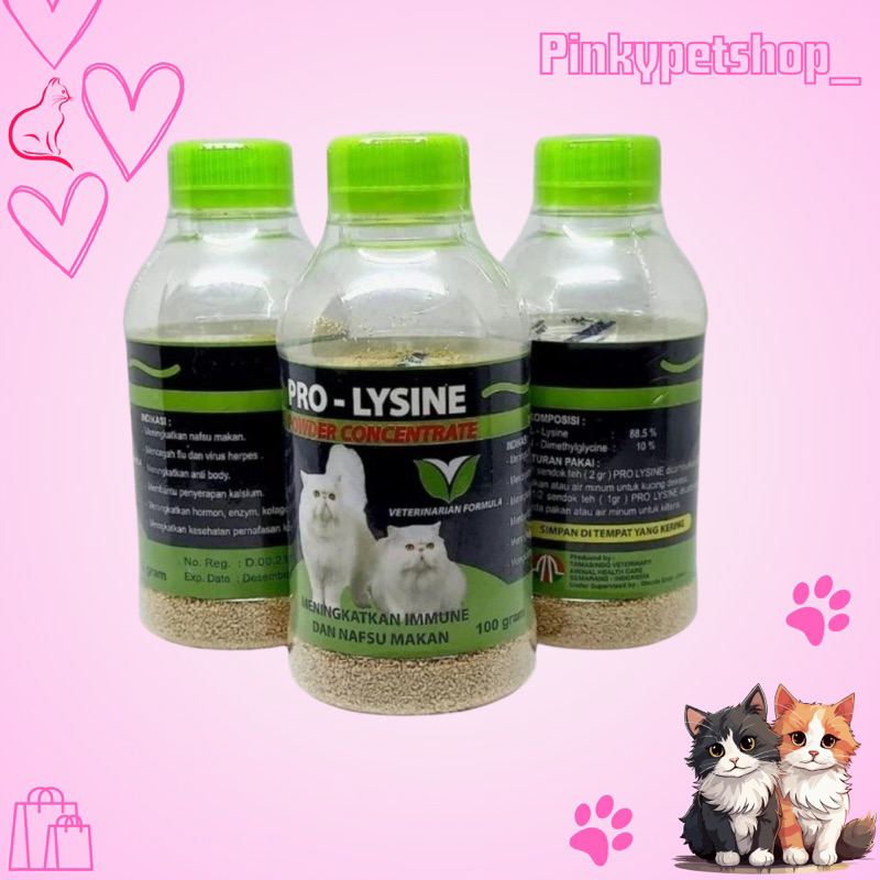 PRO LYSINE / BEST LYSINE / MAX LYSINE - Meningkatkan Immune dan Nafsu Makan Kucing 500gr