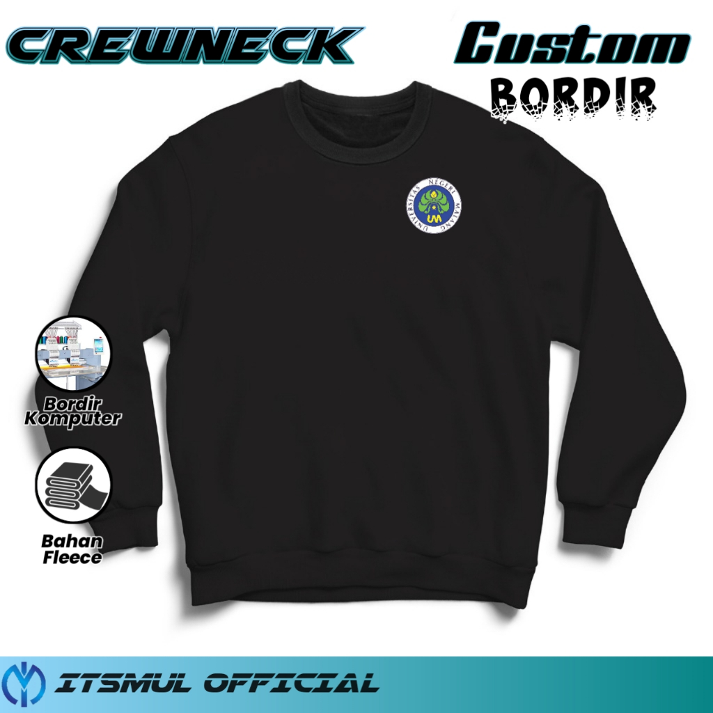 Crewneck UNM Universitas Negeri Malang Bordir