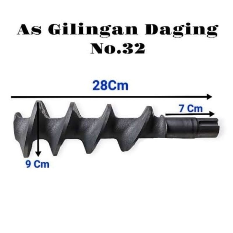 As Utama Gilingan Daging No.32 / Roller Uliran Shaft Gilingan Daging No.32