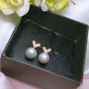 Giwang mutiara lombok asli - Giwang Simple Sederhana - Anting Stud Mutiara - Anting Giwang Stud Dail
