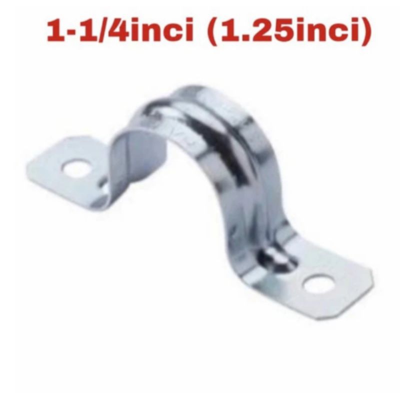 klem plat besi 1-1/4 inchi / clamp iron / klem pipa plat model U 11/4"