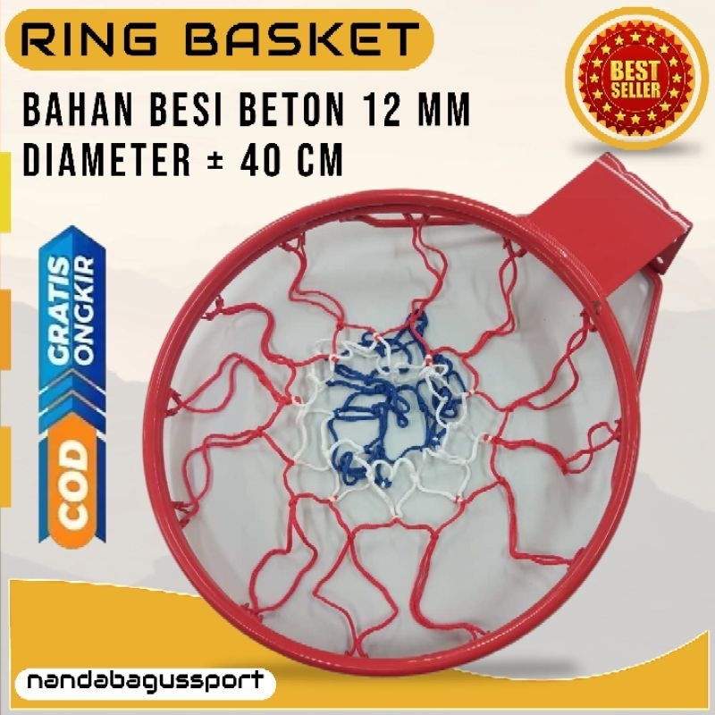 Bahan Besi Beton Ring Basket Single Ukuran 7 Bonus Jaring Baut Fisher