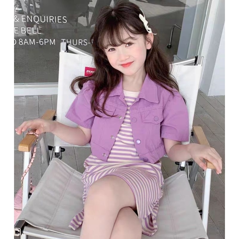 Dress Salur Rajut 2in1 Bolero Lilac