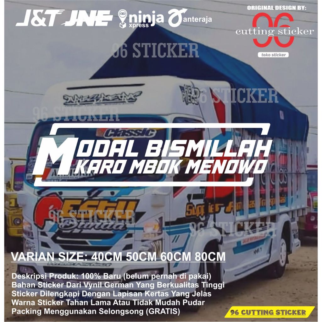 stiker kaca modal bismillah  stiker variasi mobil pickup truck  cutting sticker terbaru