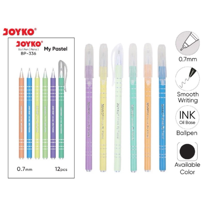 

Pulpen Pena - Ballpoint Joyko My Pastel BP-336 (LUSINAN)