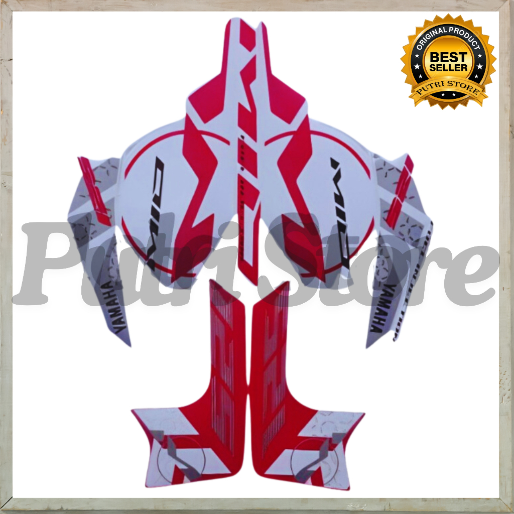 Stiker Striping Yamaha Mio M3 2015 Merah Putih List Stiker Standar Mio M3 2015 Mio M3 2015