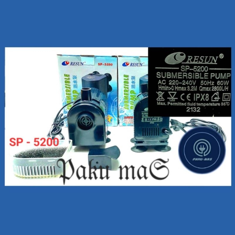Pompa Aquarium pompa celup Resun 5200