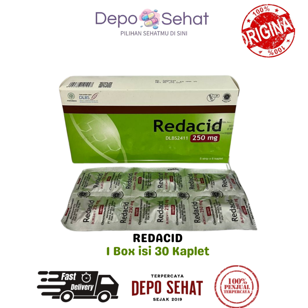 REDACID 250MG OBAT LAMBUNG ALAMI dari BAHAN ALAM INDONESIA CINNAMOMUN BURMANI CORTEX(KAYU MANIS) KAR
