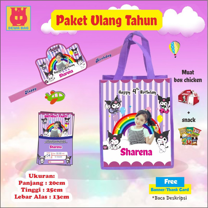 

Paket Ultah Model Berdiri/ Paket ulang tahun anak/ Tas ultah model berdiri