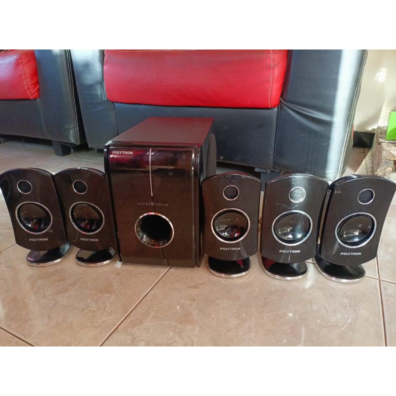 Polytron Home Theater Super Woofer Subwoofer Channel 5.1 Second Bekas Normal