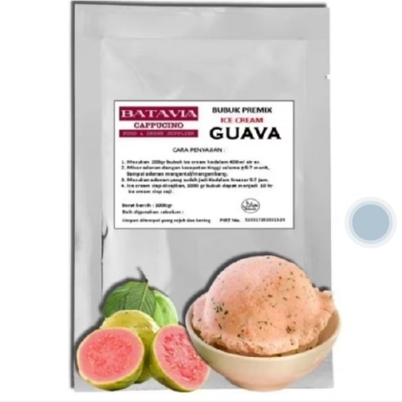 

BUBUK ICE CREAM RASA GUAVA/JAMBU 500 GRAM/ES KRIM POWDER HARD/SOFT