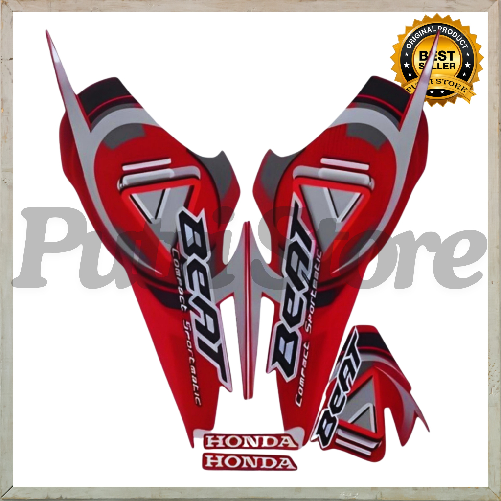 STIKER STRIPING BEAT KARBU 2009 MERAH STIKER LIS BODY MOTOR BEAT KARBU 2009 STANDAR