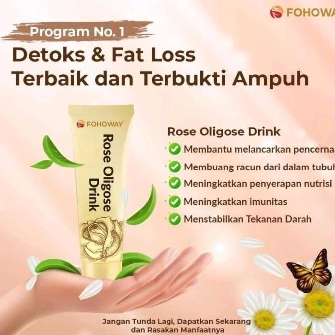 ROSE OLIGOSE DRINK Fohoway : Detox - Fatloss - Pelangsing - Detoksifikasi - Pencernaan - Prebiotik