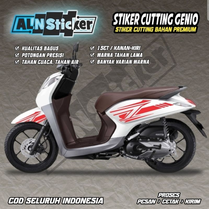 stiker cutting Lis untuk motor Genio keren termurah / striping custom untuk motor Genio keren termur
