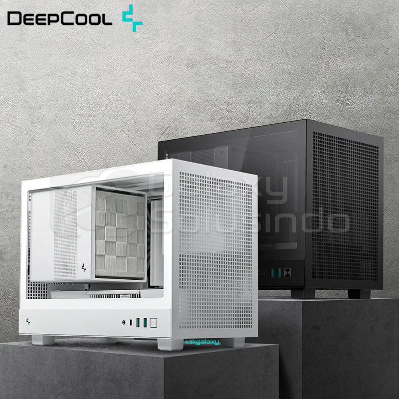 DeepCool CH160 Tempered Glass Portable Mini-ITX Case - Black White