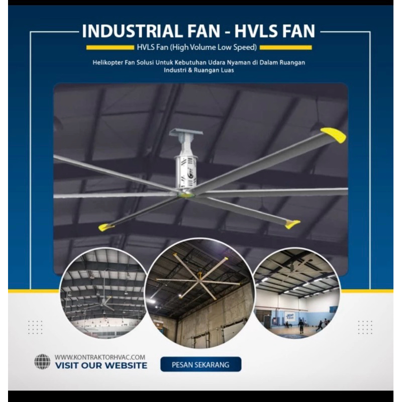 HVlS Industrial Fan Industri Angin Masjid Senyap Low Noise