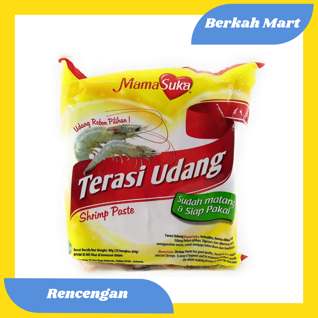 

TERASI UDANG MAMA SUKA - RENCENGAN ISI 10 PCS/1 PACK ISI 2 RENCENG