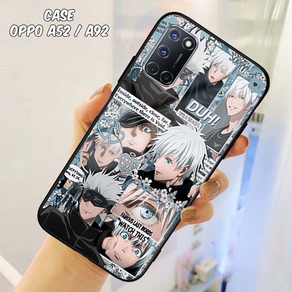 KK12 Softcase Glass Kaca Oppo A52/A92 - ALL TYPE SMARTPHONE - Case Bermotif Aesthetic Bisa Request G