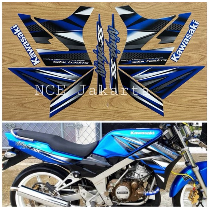 Stiker striping kawasaki Ninja SS 2013 Biru