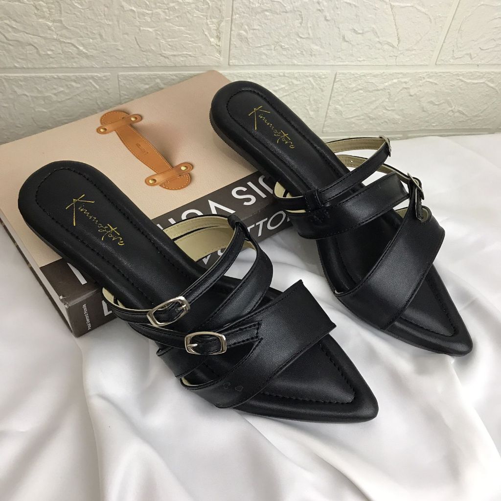 SANDAL WANITA FLAT MULES KIMMY AR-08